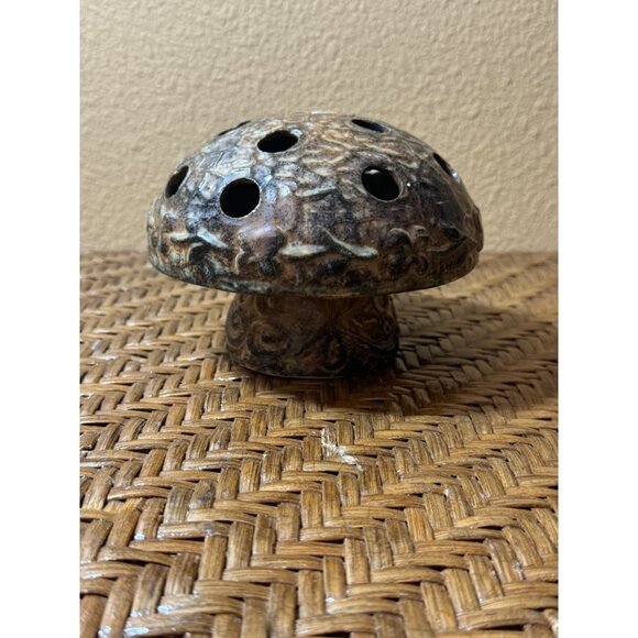 Vintage Japan Pottery Ceramic Mushroom Tea Light Cover/ Incense Burner - Picture 1 of 7